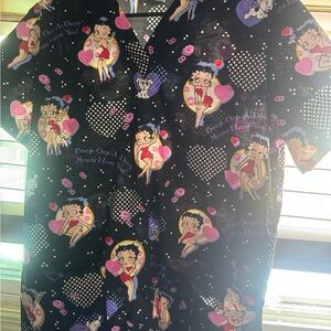 Black Cartoon Print Shirt